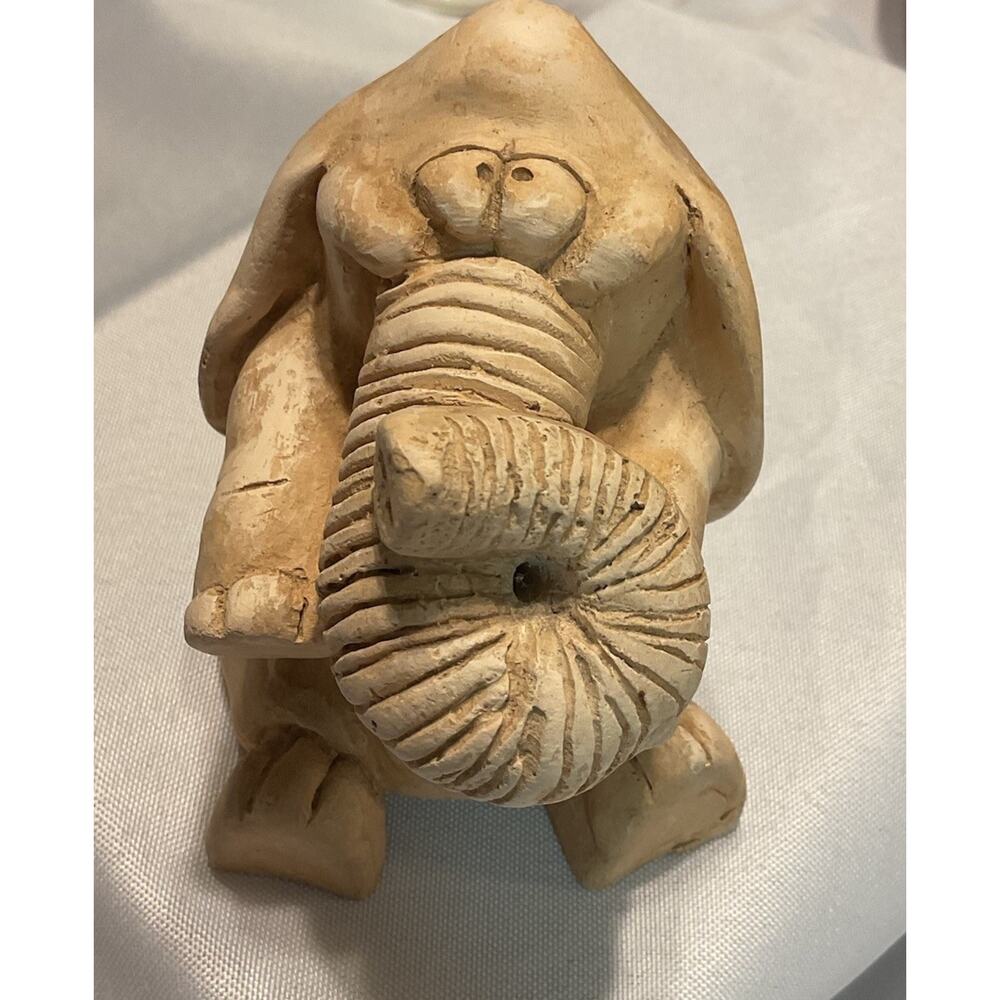 Vintage Kersten Brothers Co. Elephant Sculpture Figurine Molded Clay Figure 1973